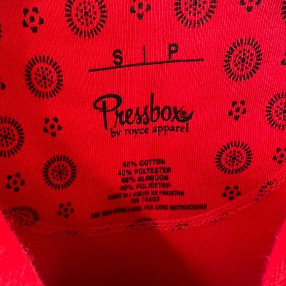 Pressbox Georgia Half-Zip Sweatshirt Size Small Red & Gray Cotton Blend - Picture 3 of 3